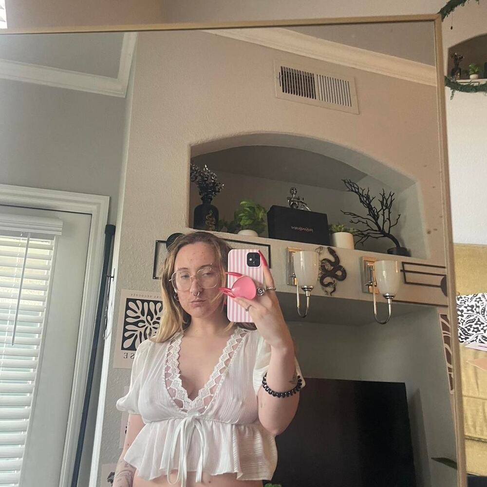 White babydoll crop top